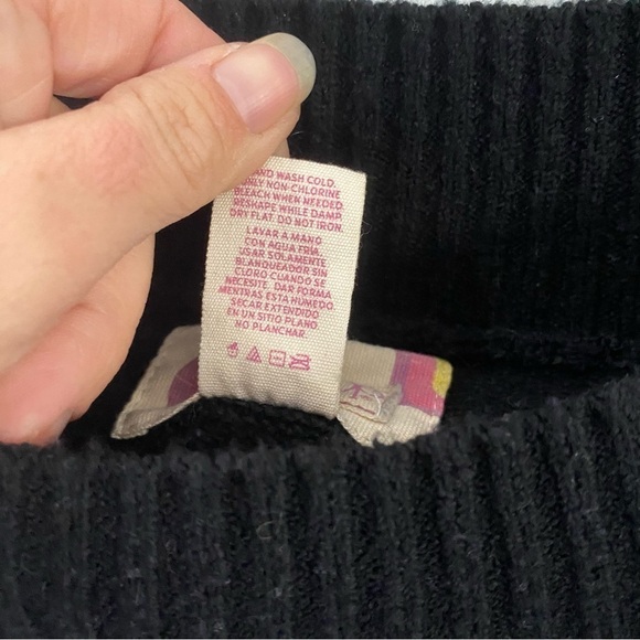 OP Womans Petite Small Black Long Sleeve Sweater Ribbed Stretch Pockets Casual - Picture 7 of 12